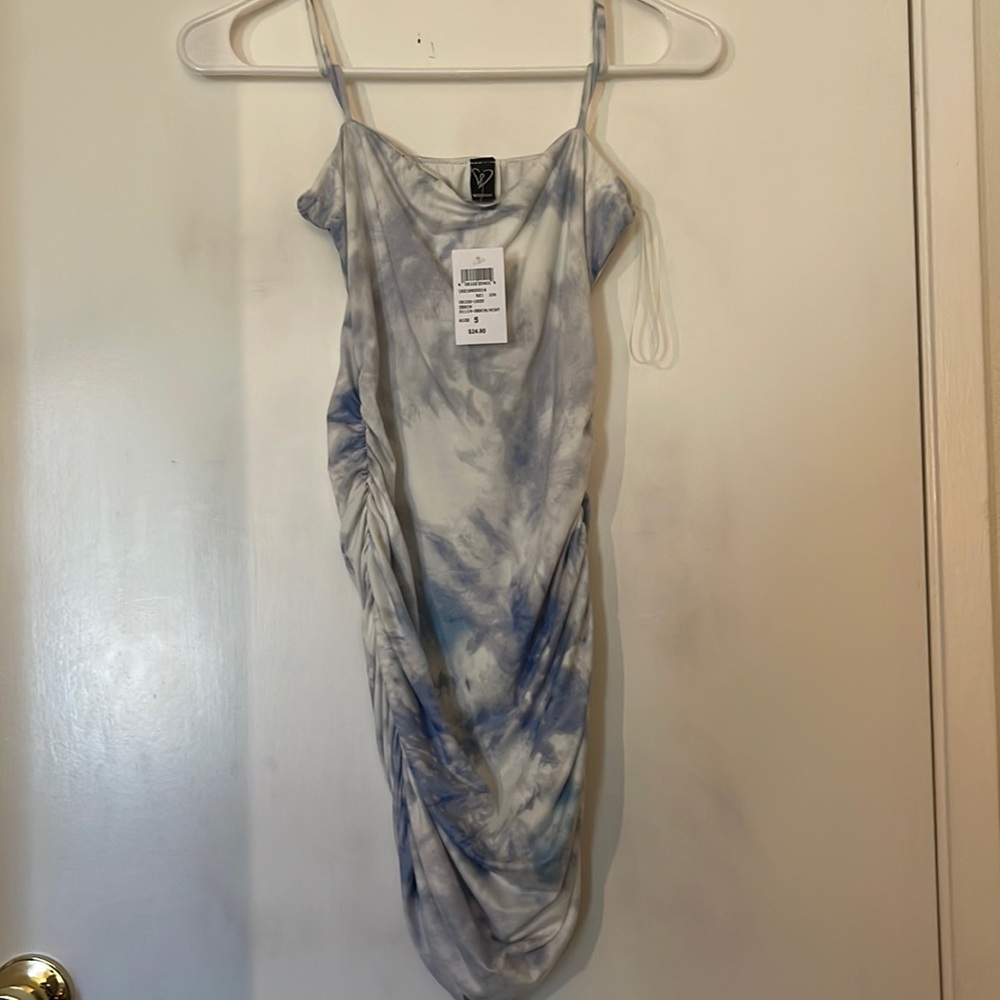 Blue & White Tight Mini Dress